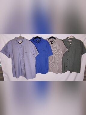 3 Boy's Casual Short-Sleeve Button-Down Shirts and 1 Polo / Size L 12-14